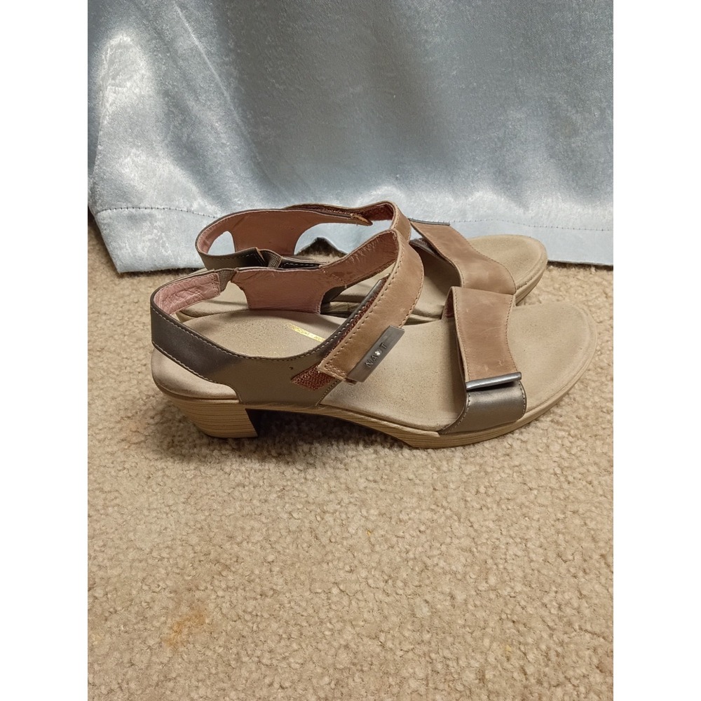 Naot Womens Intact Sandal Size 42 US 11 Tan Leather Adjustable Strap Block Heel - Picture 3 of 9